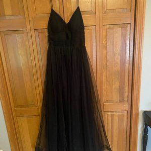 Sheer bodice dress with tulle.